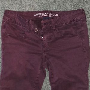 Maroon American Eagle Jeggings